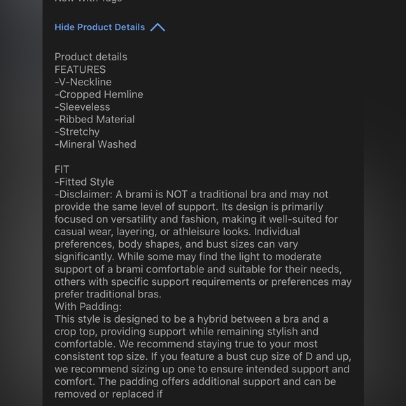 Zenana Outfitters Ribbed Cropped Tank Top in Mocha L/XL - Picture 3 of 3